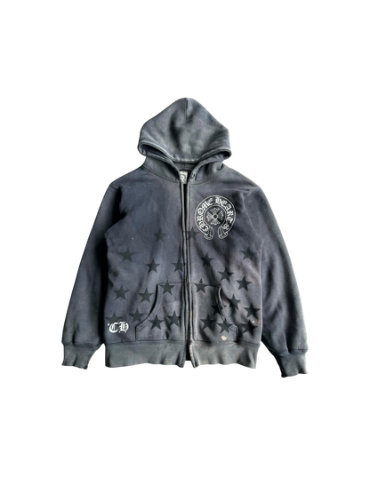 Chrome Hearts Perfect Fade Scroll and Star Thermal Zip Hoodie