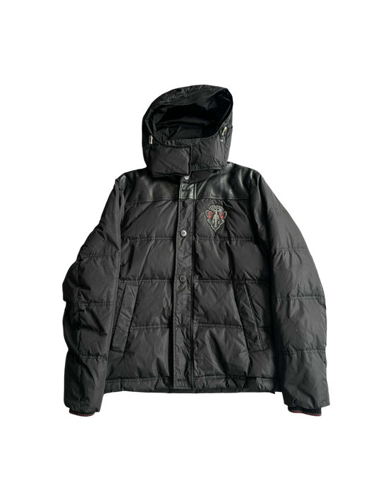 Gucci Vintage Nylon And Leather Puffer Jacket