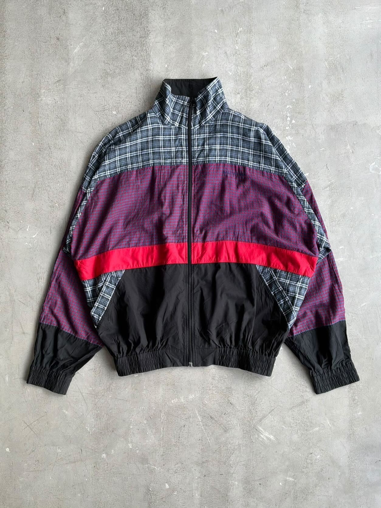 Balenciaga Patchwork Plaid Track Jacket