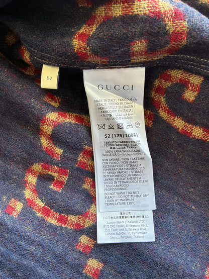 Gucci Maxi GG Gingham Wool Shirt