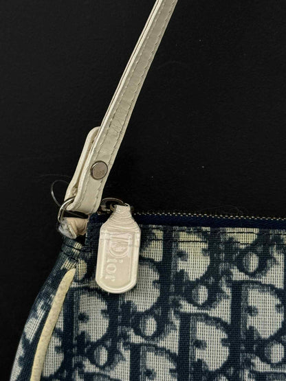 Vintage Dior Blue/White Oblique Saddle Bag