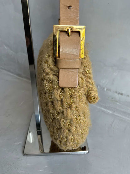 Fendi Woven Crochette Baguette Bag