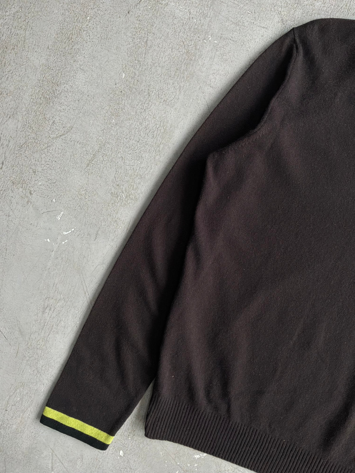 Hermes Brown Wool Quarter Zip Crewneck