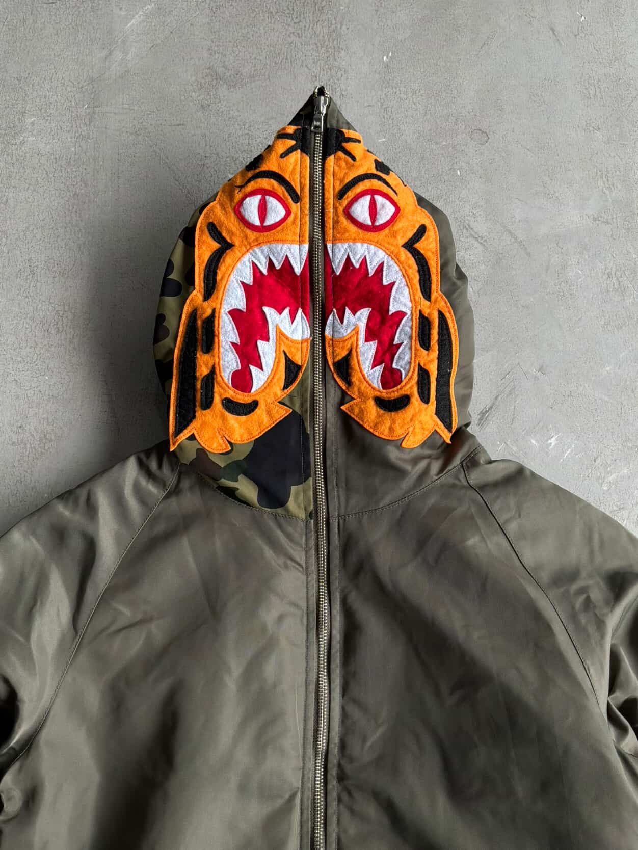 Bape Padded Tiger Shark Full Zip Hoodie