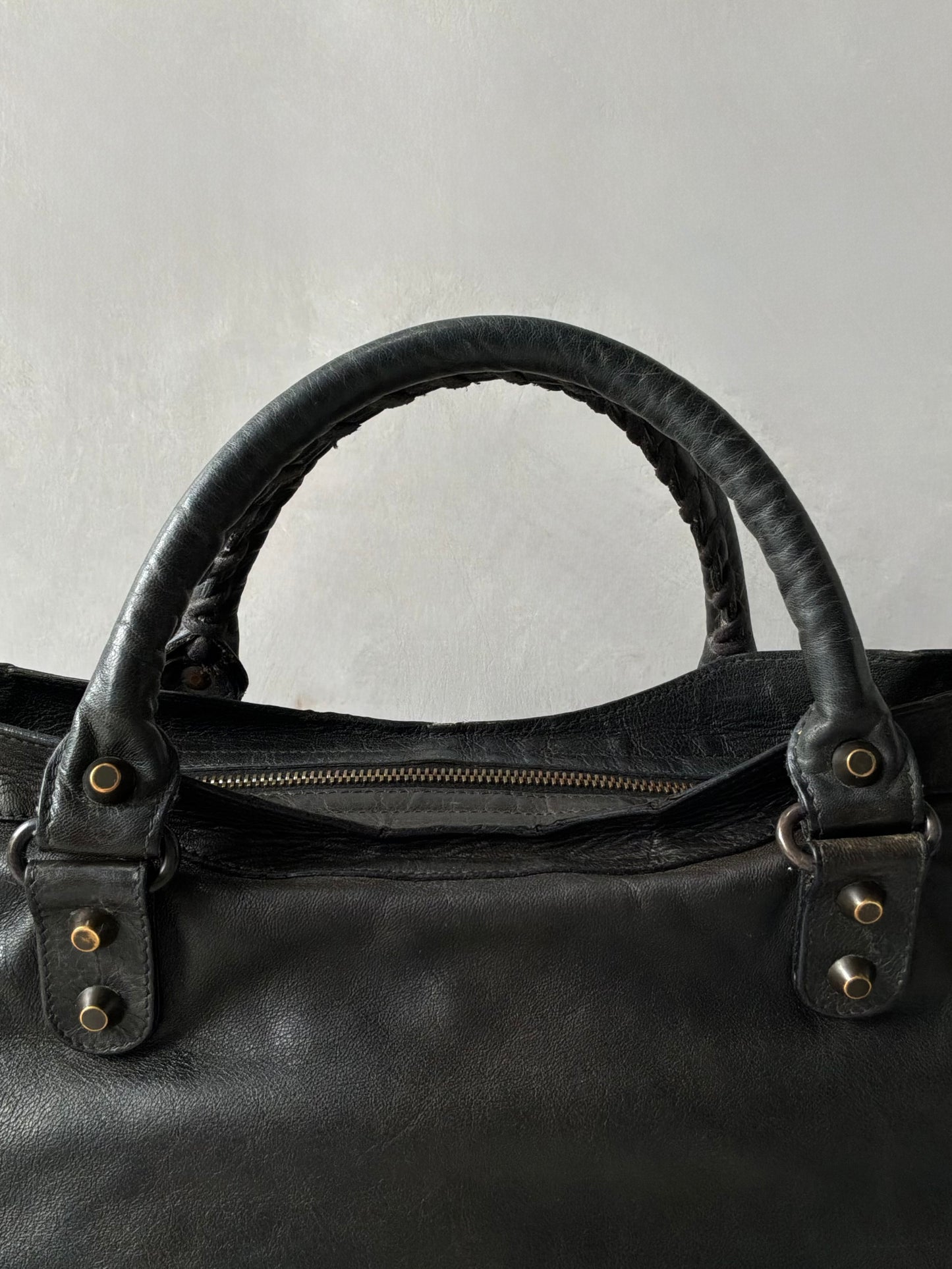 Balenciaga Classic City Black on Brass Lambskin Bag