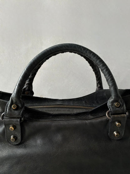 Balenciaga Classic City Black on Brass Lambskin Bag