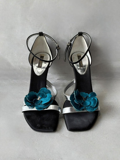 Louis Vuitton Satin Flower Sandals