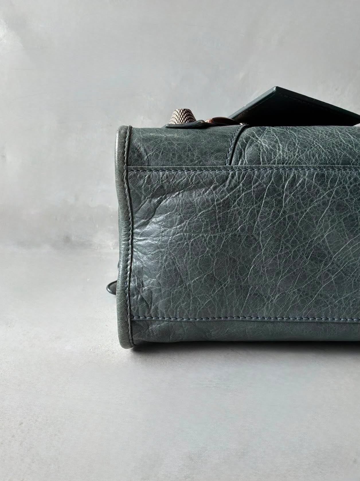 Balenciaga City Giant 21 Dark Green Lamb Skin Bag