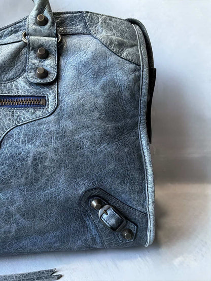 Balenciaga Classic City Navy Lambskin Bag