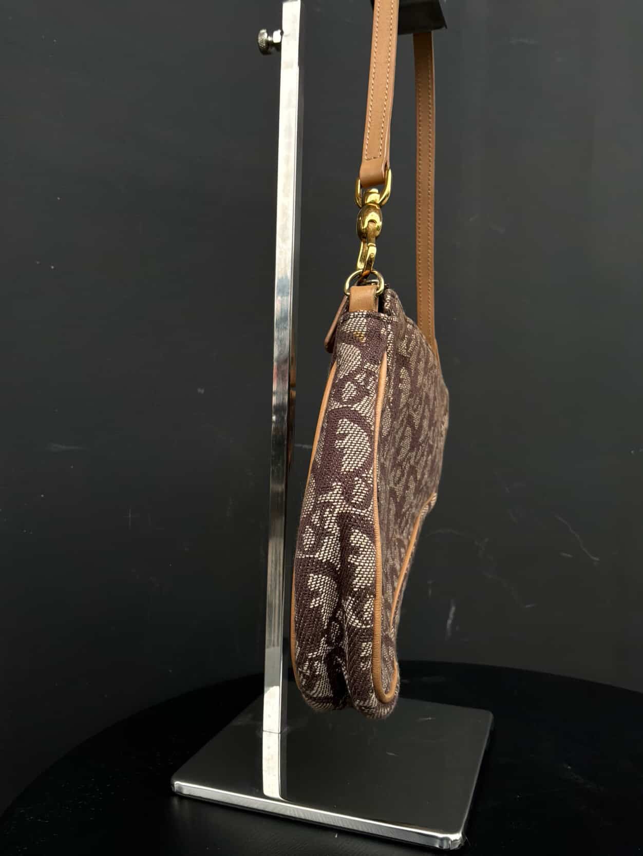 Dior Vintage Brown Oblique Saddle Bag