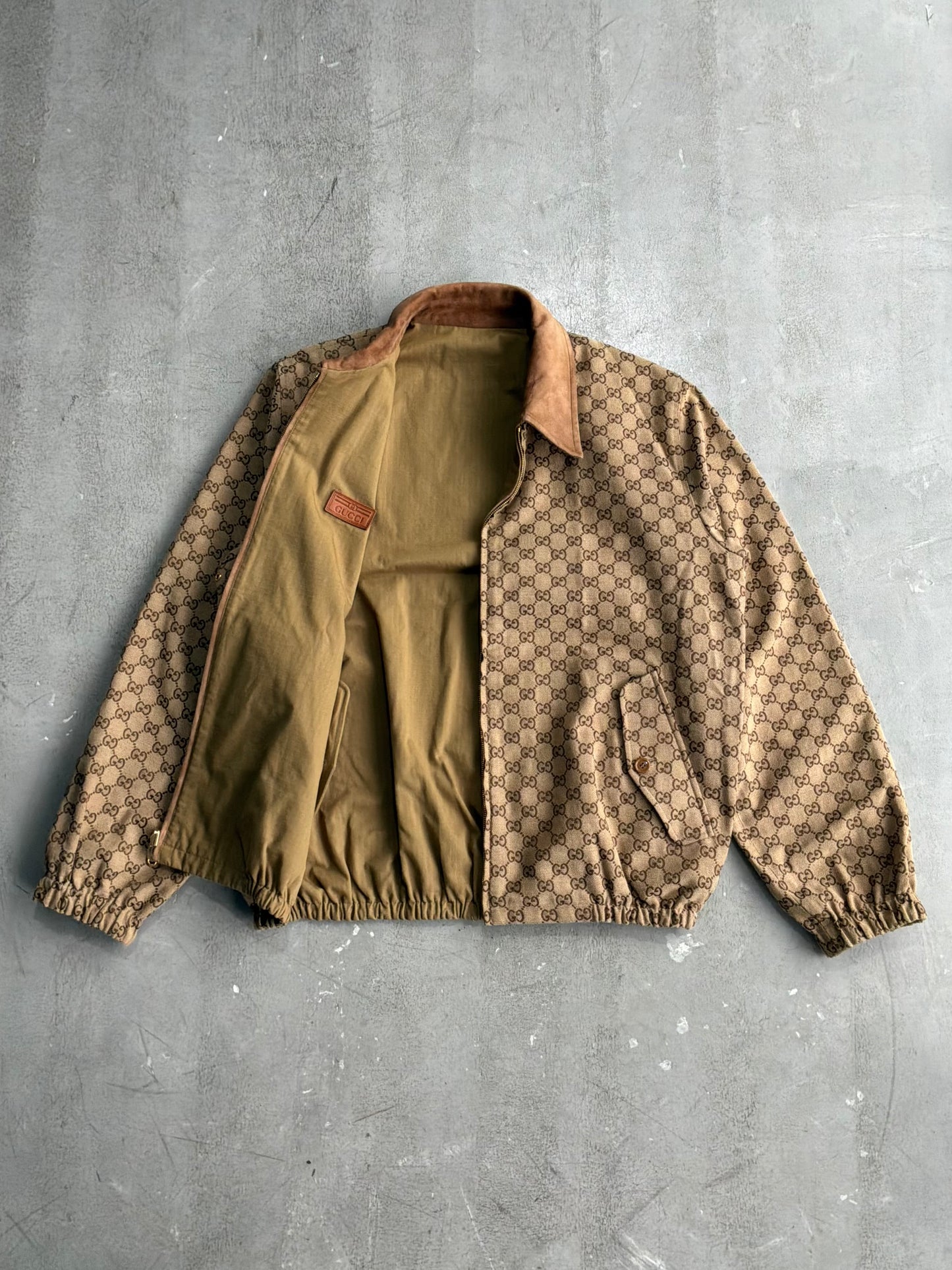Gucci Tan Monogram Reversible Jacket