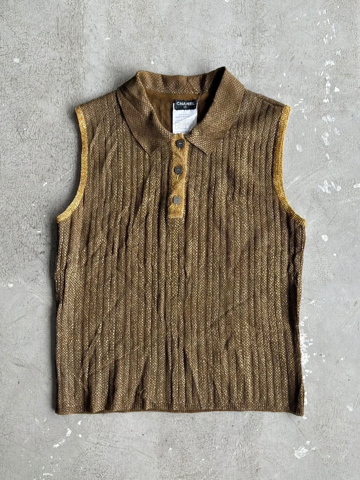 Chanel Metallic Collared Sleeveless