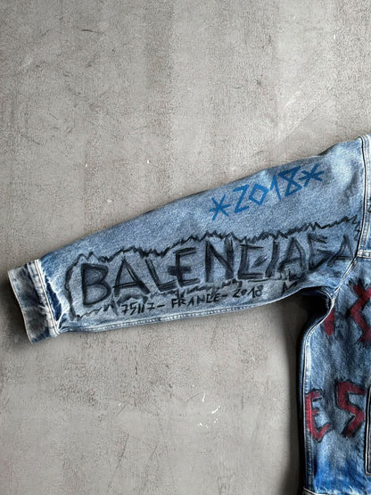 Balenciaga Graffiti Denim Jacket