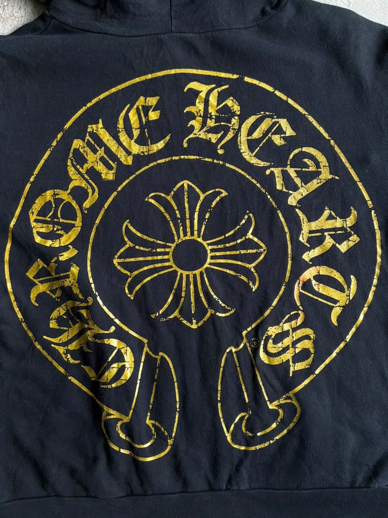 90’s Chrome Hearts Cracked Horseshoe Zip Hoodie