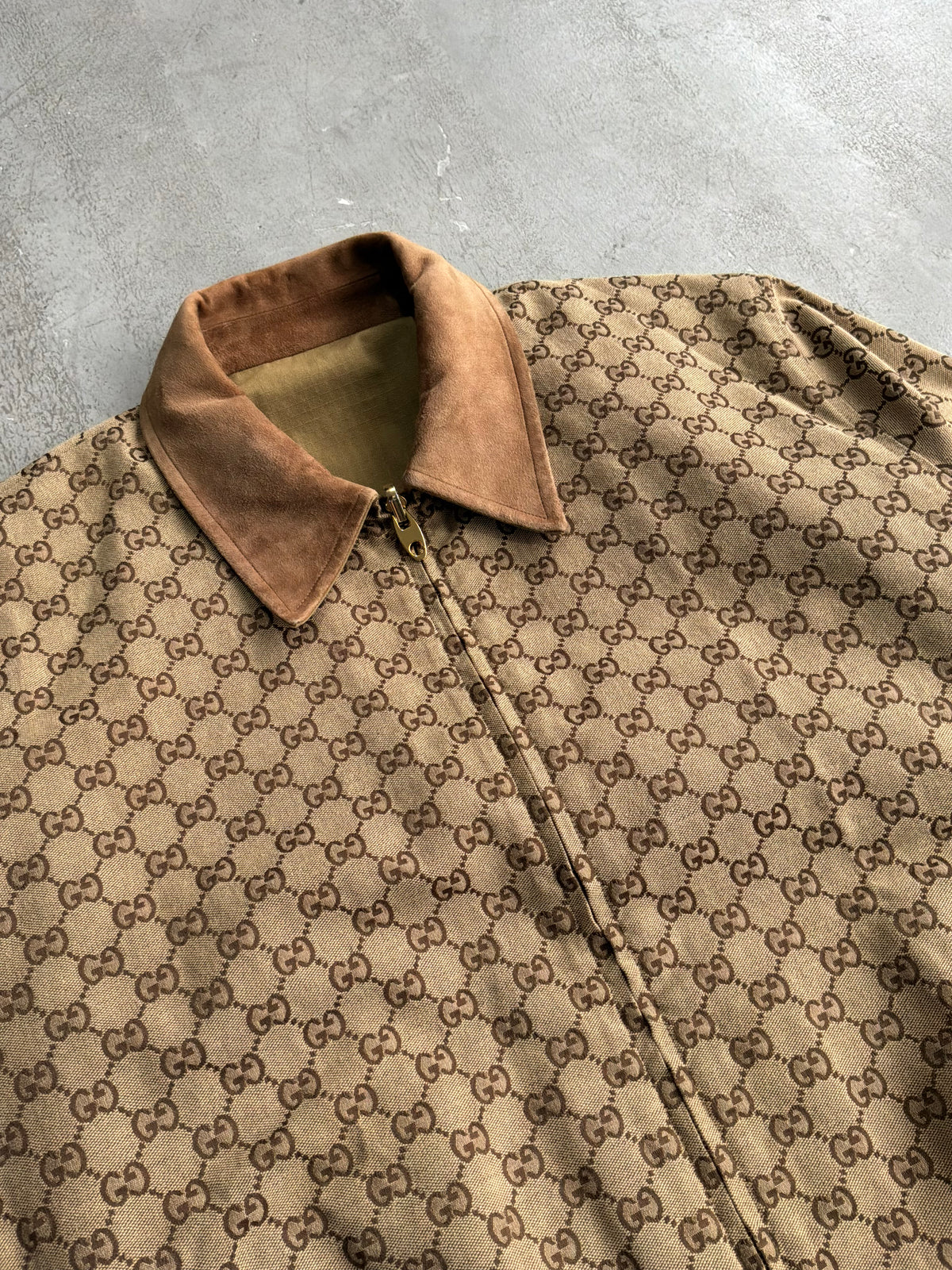 Gucci Tan Monogram Reversible Jacket