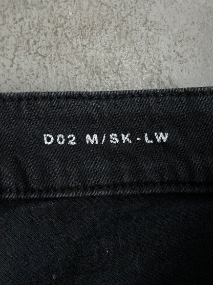 Saint Laurent Paris Washed Black Denim Slim Jeans