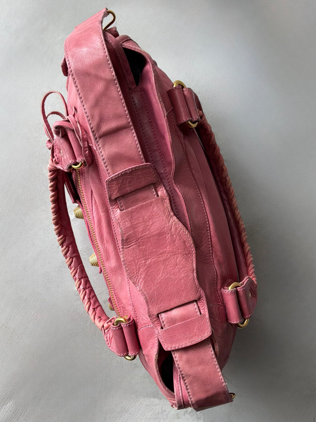 Balenciaga Classic City Pink on Gold Giant 21 Lambskin Bag