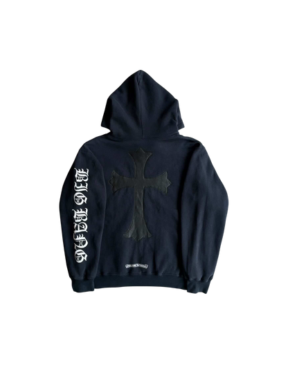 Vintage Chrome Hearts x Big Bang Leather Cross Patch Hoodie