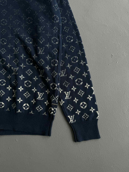 Louis Vuitton Blue & White Gradient Monogram Crewneck