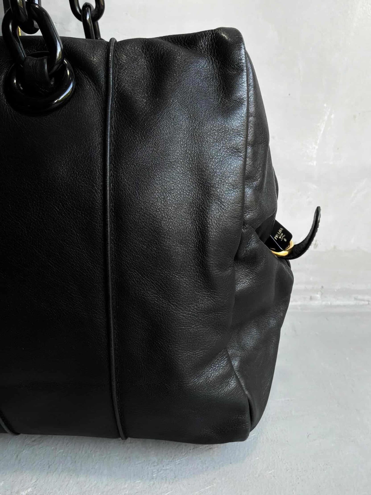 Prada Soft Calfskin Big Chain Shoulder Bag