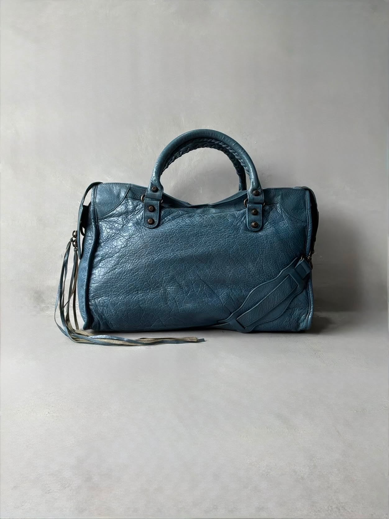 Balenciaga City Blue Lambskin Bag