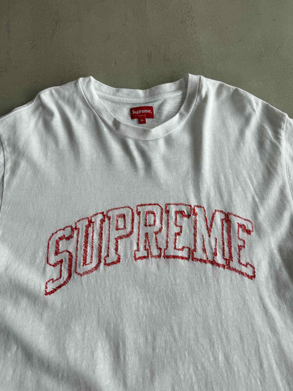 Supreme Sketch Embroidered White Tee