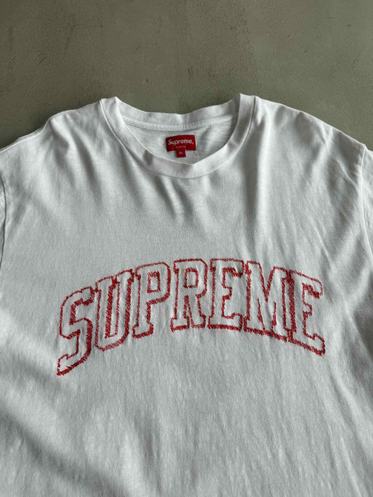 Supreme Sketch Embroidered White Tee