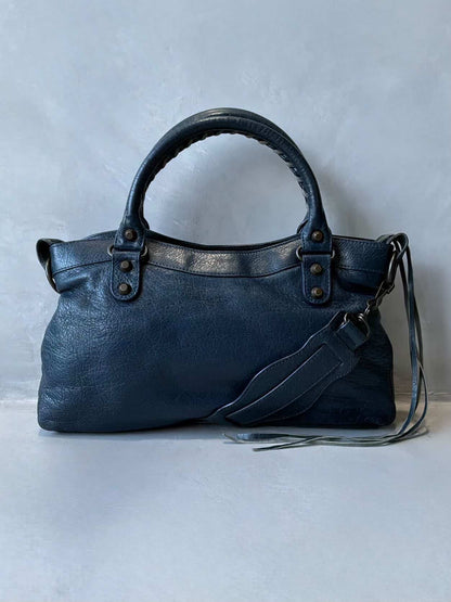 Balenciaga Le First Navy Lambskin Bag