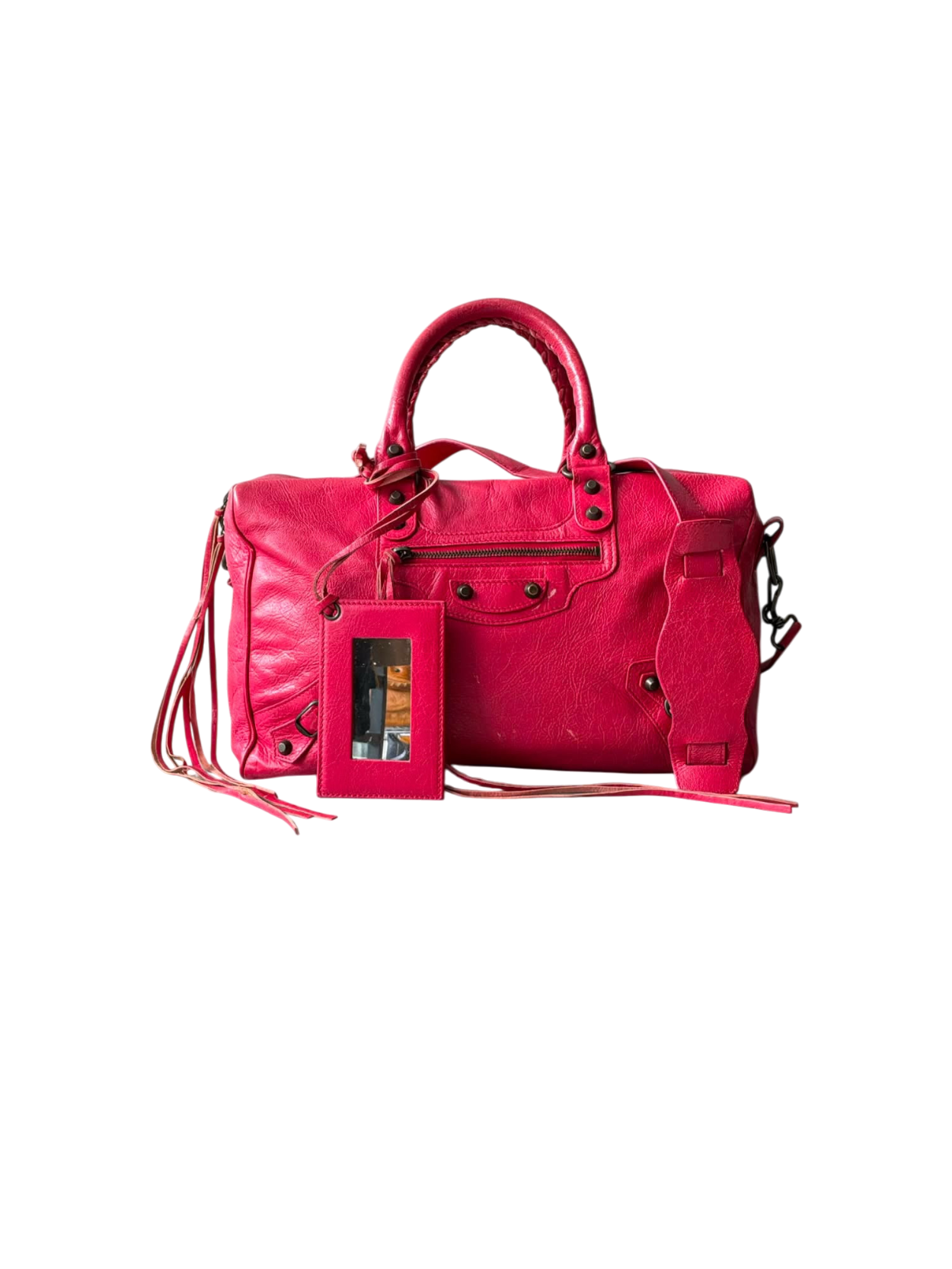 Balenciaga Large Twiggy Red Lambskin Bag