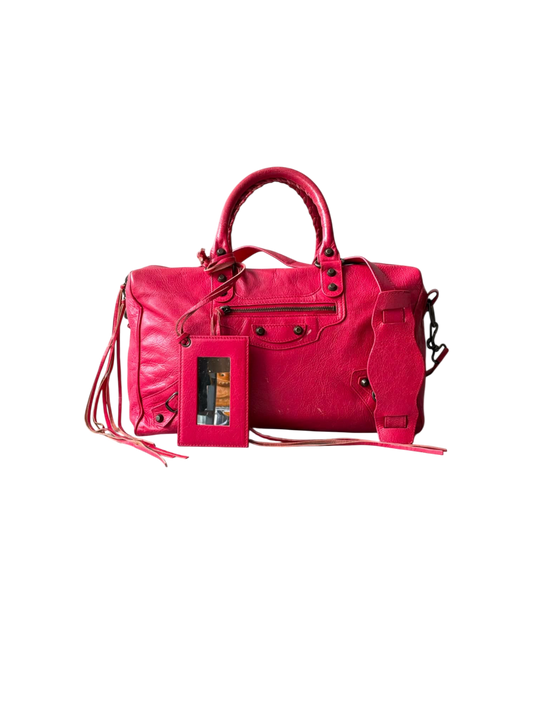 Balenciaga Large Twiggy Red Lambskin Bag