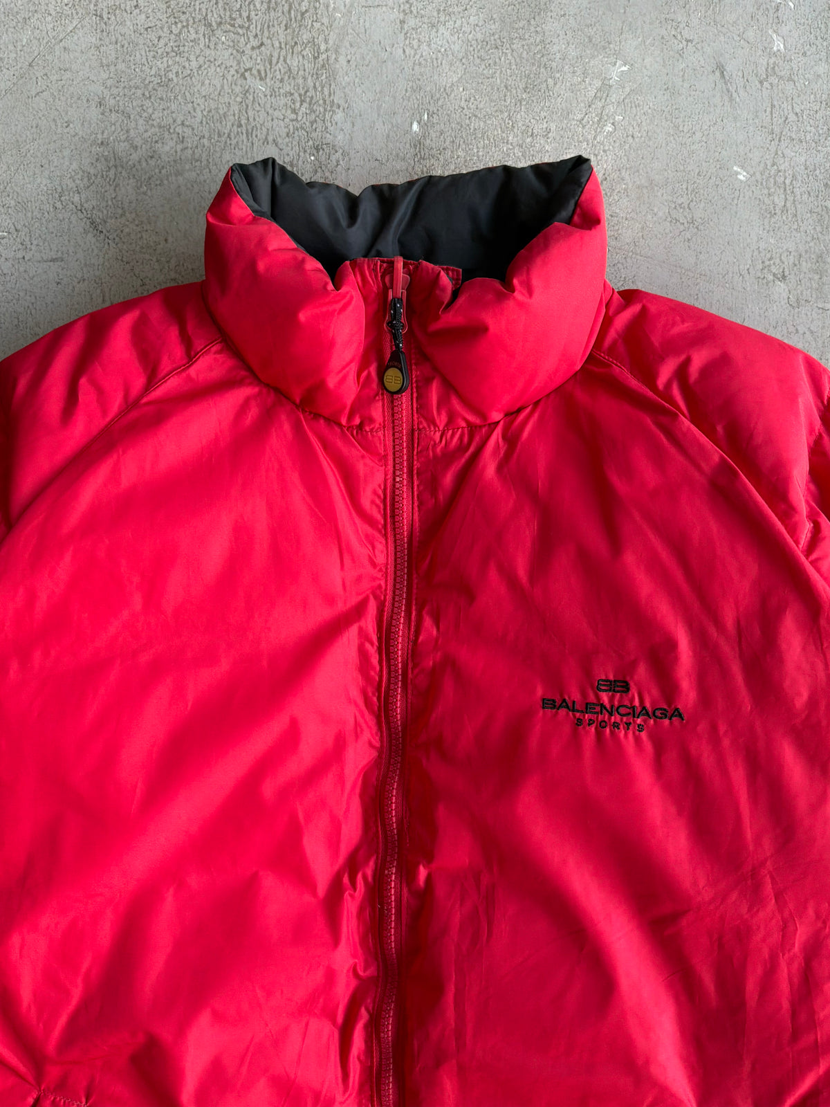 Balenciaga Vintage Red And Black Reversible Puffer Jacket