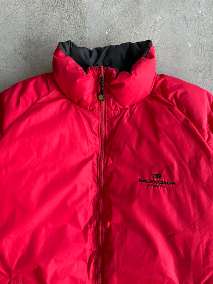 Balenciaga Vintage Red And Black Reversible Puffer Jacket