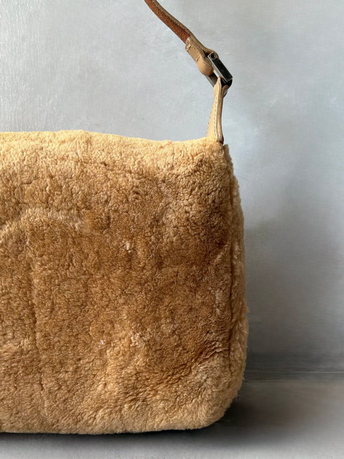 Fendi Faux Fur Baguette Shoulder Bag