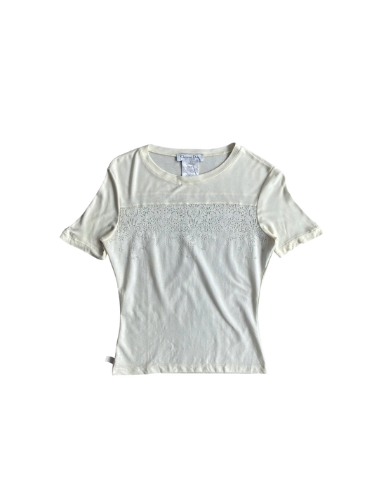 Dior John Galliano Era White Mesh Top