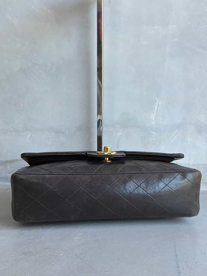 Chanel Classic Meduim Double Flap Dark Brown Shoulder Bag