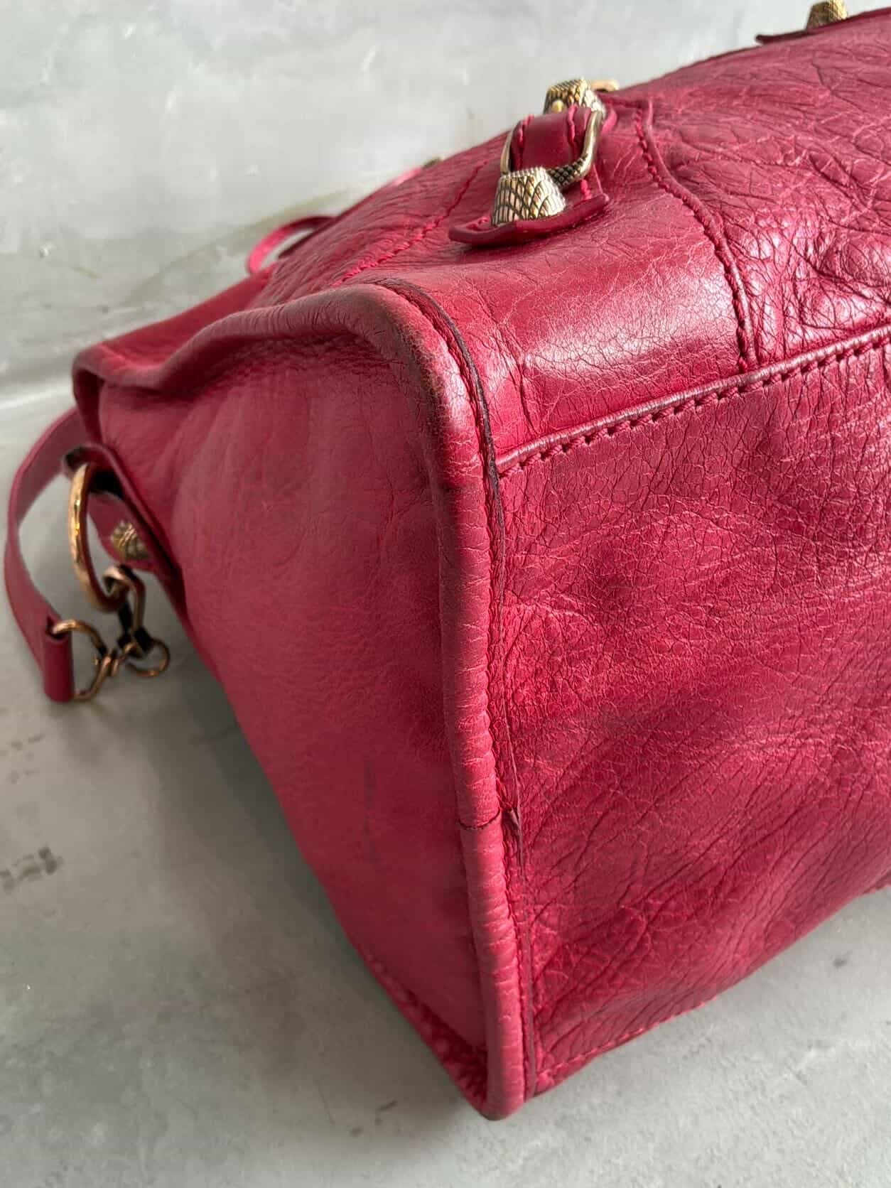 Balenciaga City ‘Part Time’ Red Lambskin Shoulder Bag