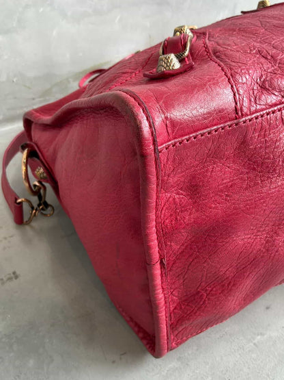 Balenciaga City ‘Part Time’ Red Lambskin Shoulder Bag