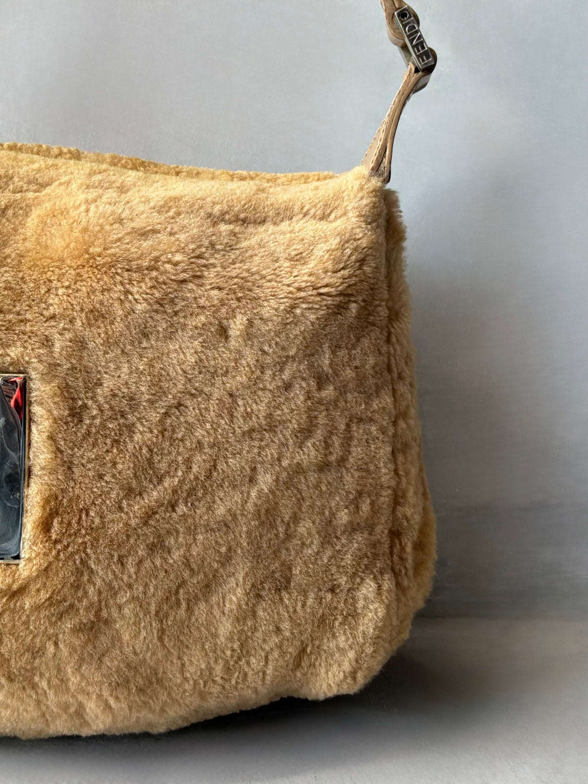 Fendi Faux Fur Baguette Shoulder Bag