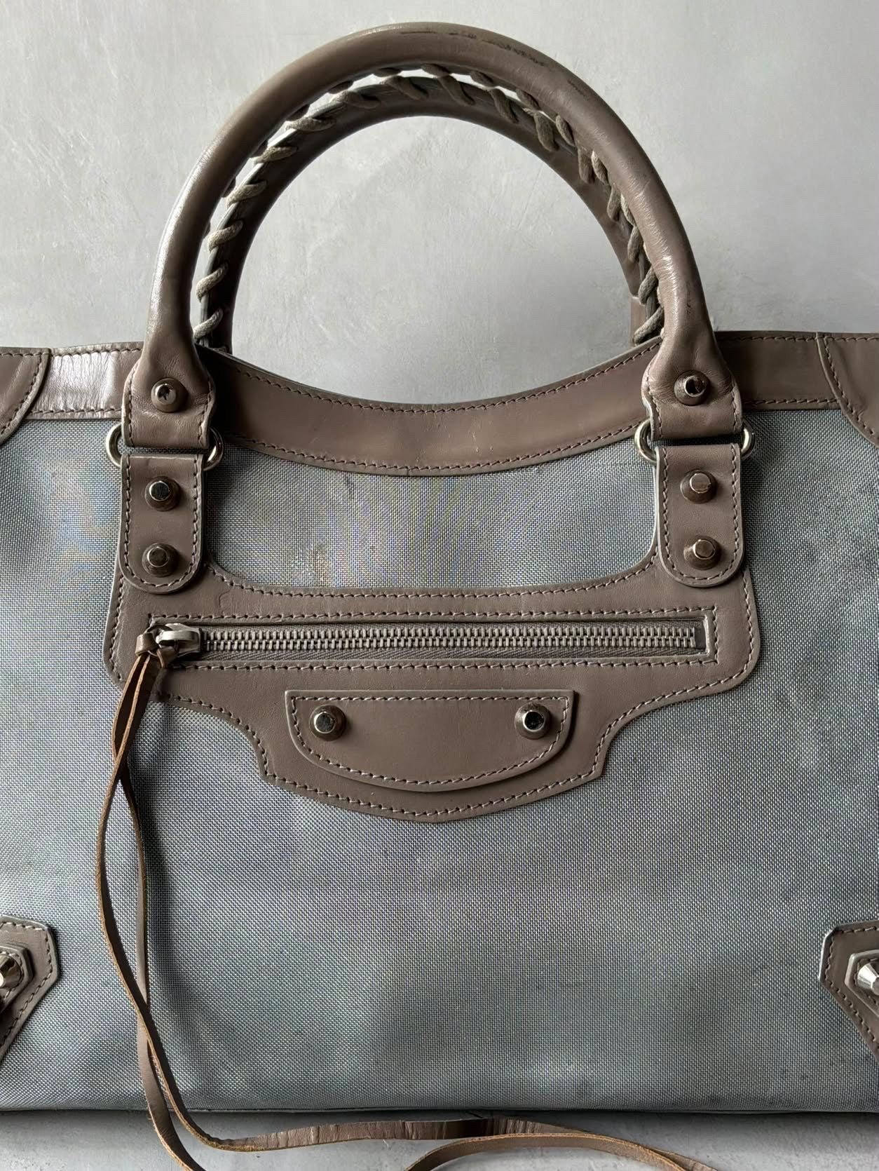 Balenciaga Classic City Mesh Leather Bag