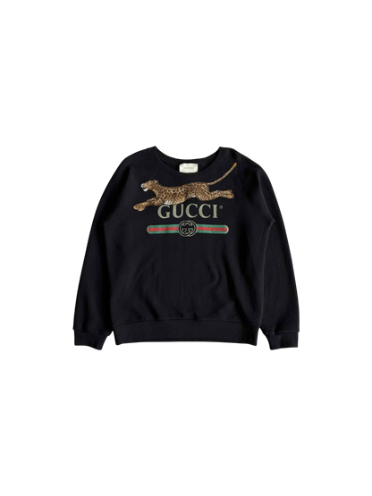 Gucci Leopard Script Crewneck