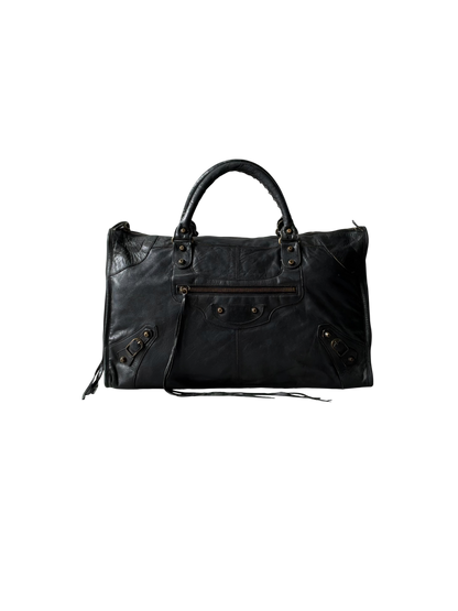 Balenciaga Work Black on Brass Lambskin Bag