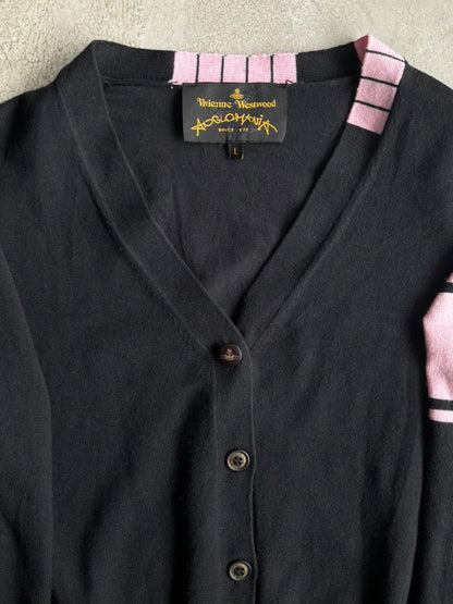 Vivienne Westwood Black Pink Wool Cardigan