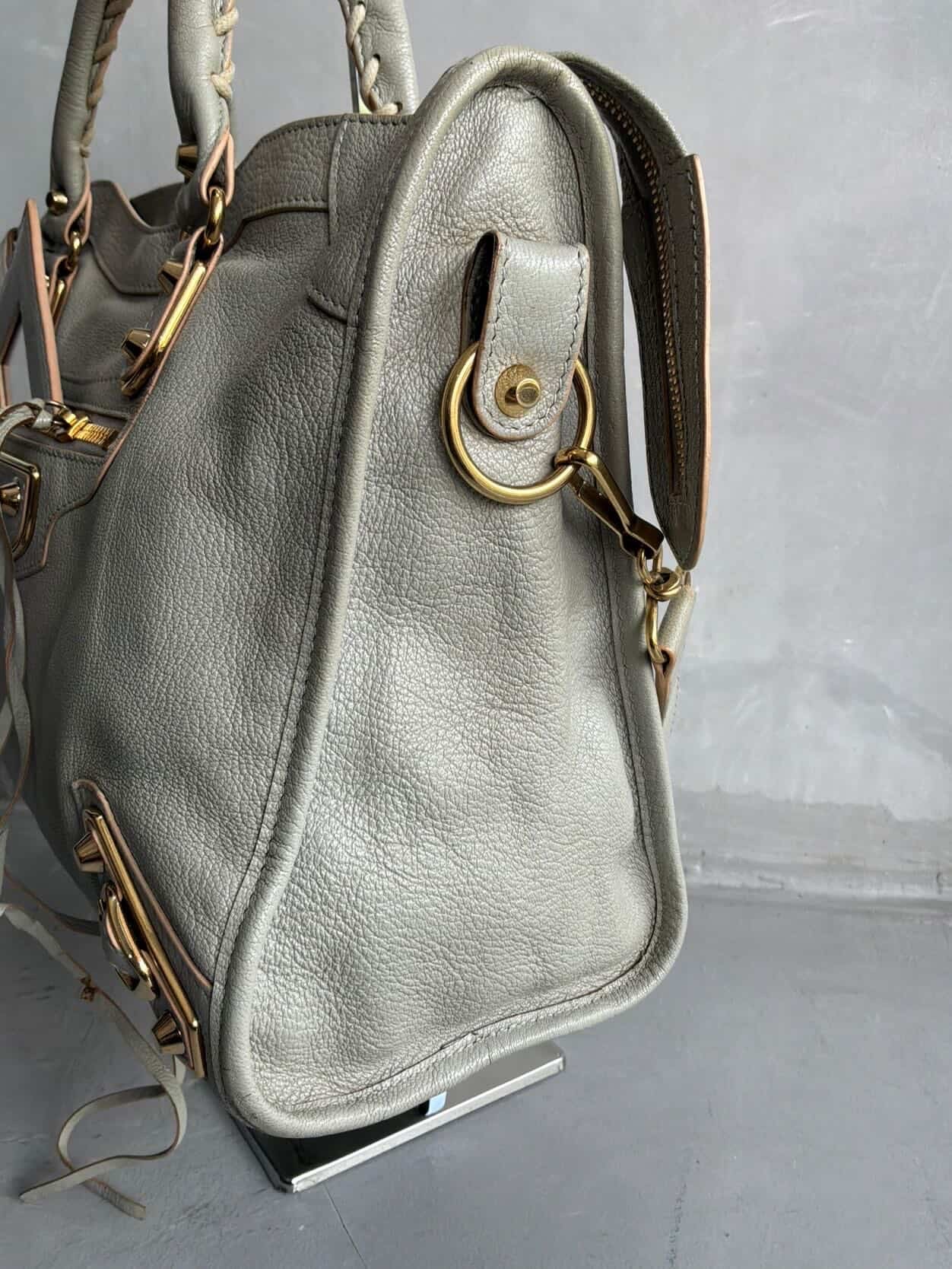 Balenciaga City Metallic Edge Gray in GHW