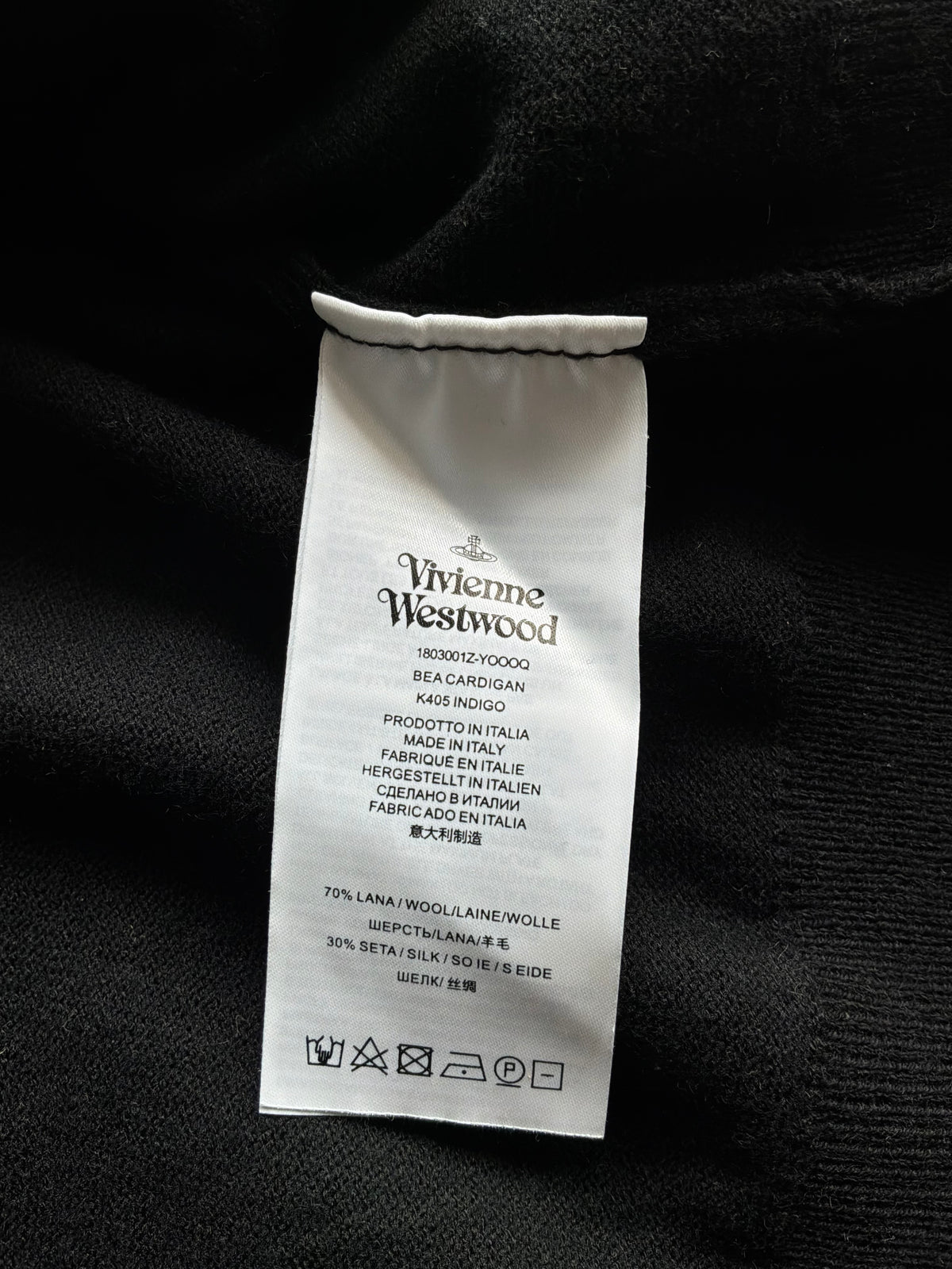 Vivienne Westwood Black Pink Wool Cardigan