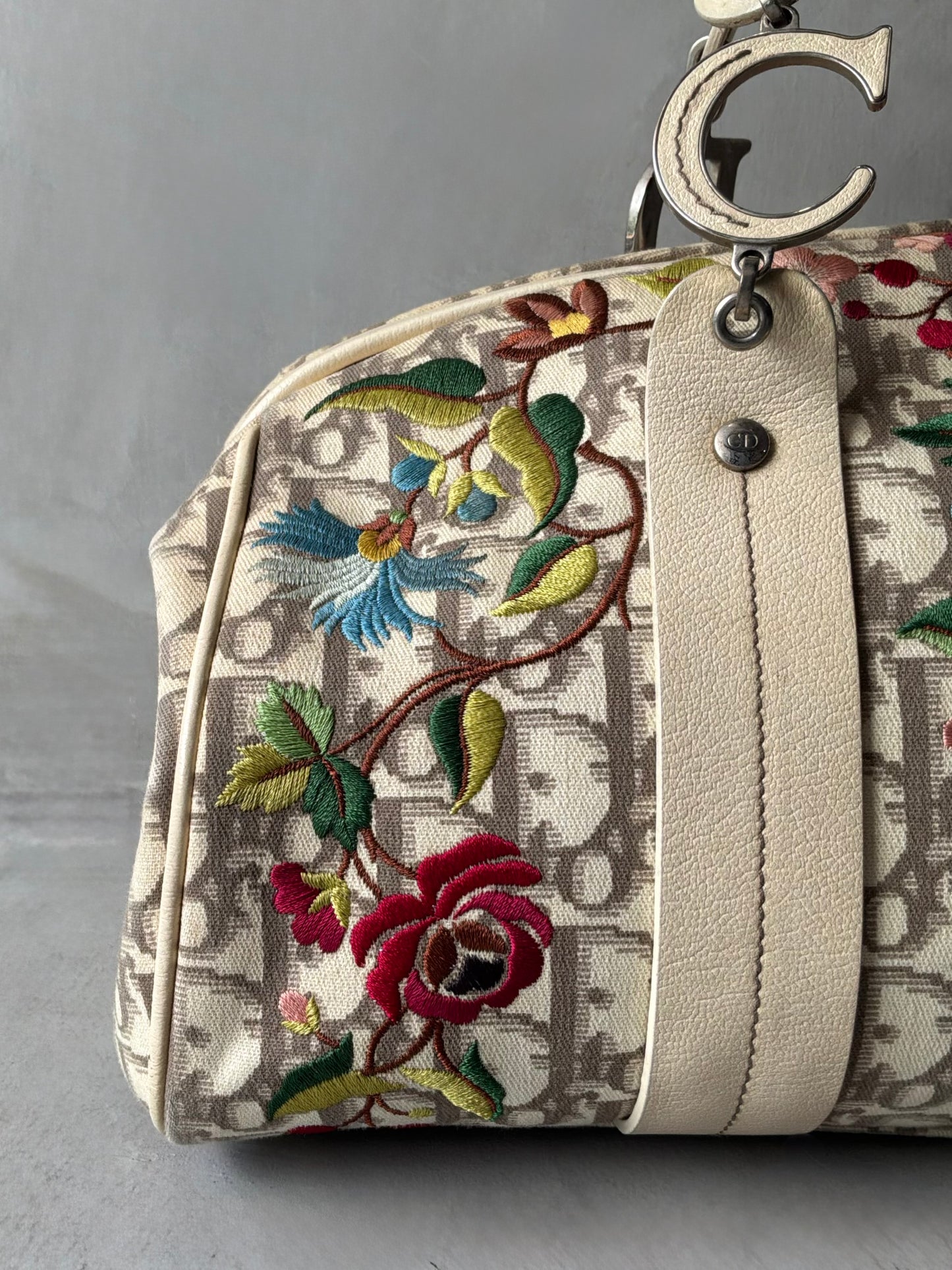 Dior Trotter Floral Patch Bowler Bag