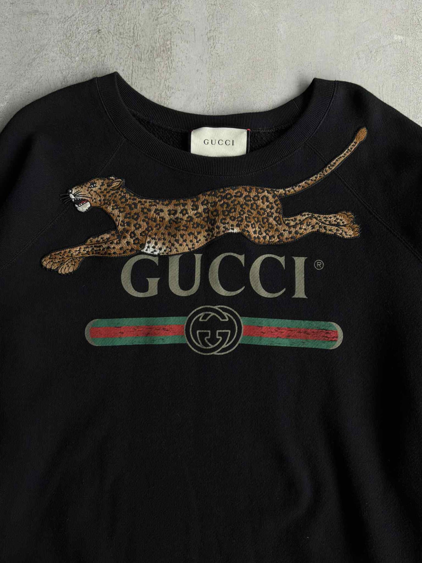 Gucci Leopard Script Crewneck