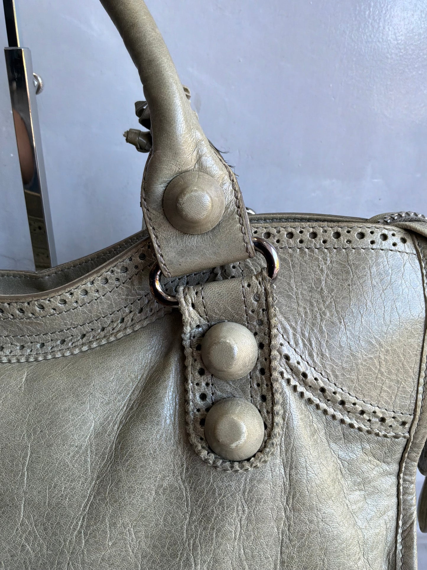 Balenciaga Classic City Giant Studs Beige