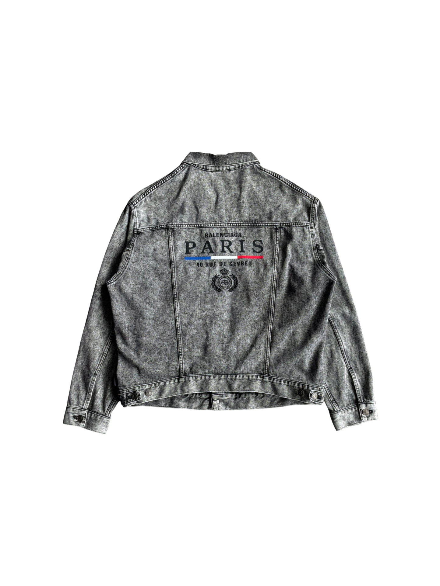 Balenciaga Rue De Paris Washed Denim Jacket