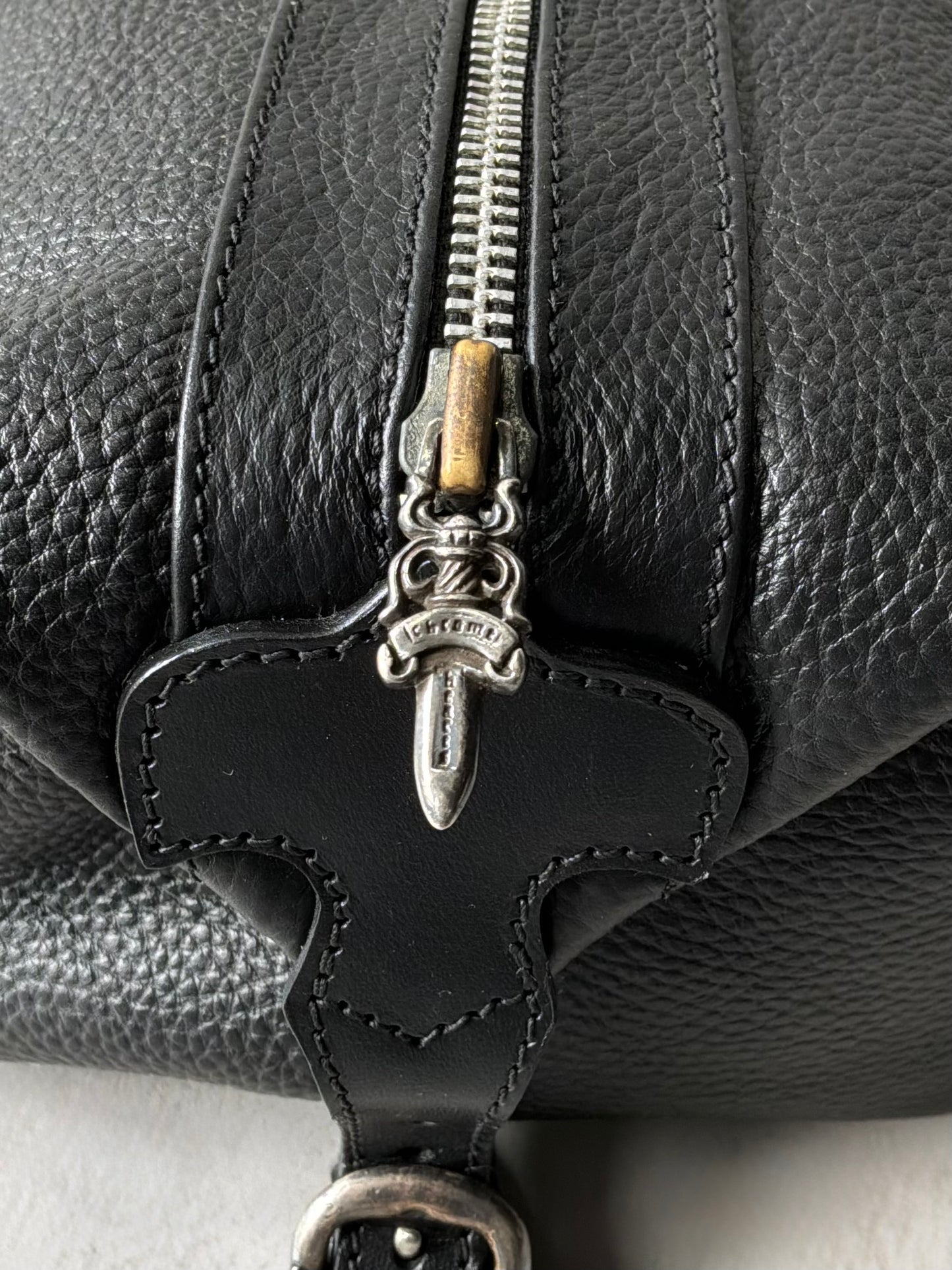 Chrome Hearts Grained Leather Clutch Bag