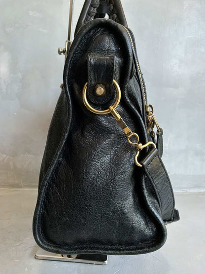 Balenciaga City Classic Medium Black On GHW